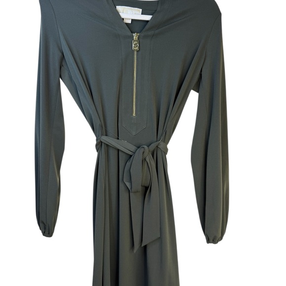 Michael Kors Olive Green Fall Long Sleeve Dress - Picture 1 of 15